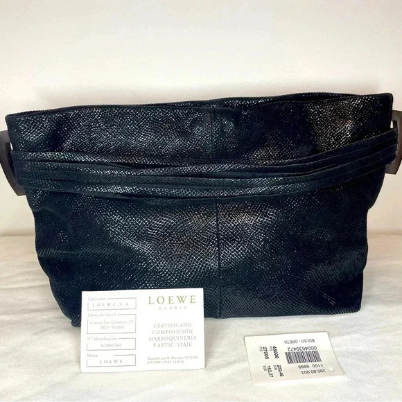 Loewe Greta Clutch Sparkly Black Authenticated